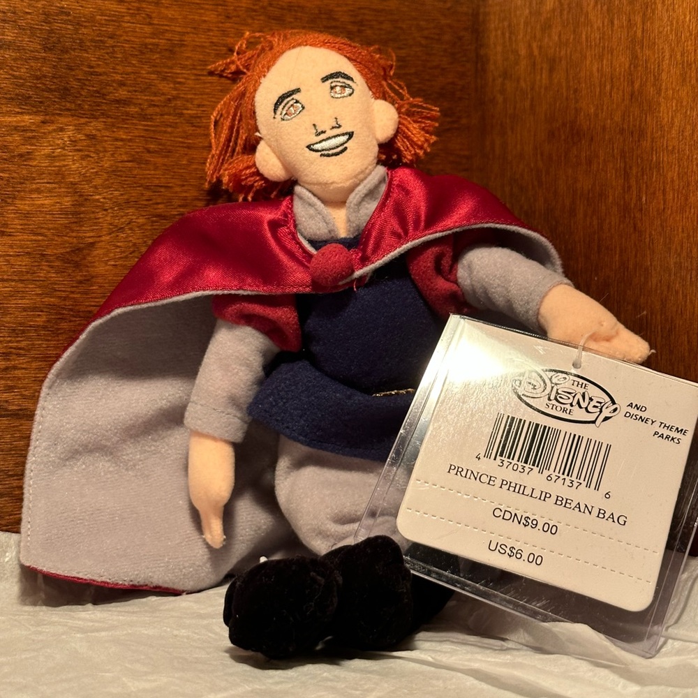 Disney Sleeping Beauty Prince Phillip Bean Bag NWT